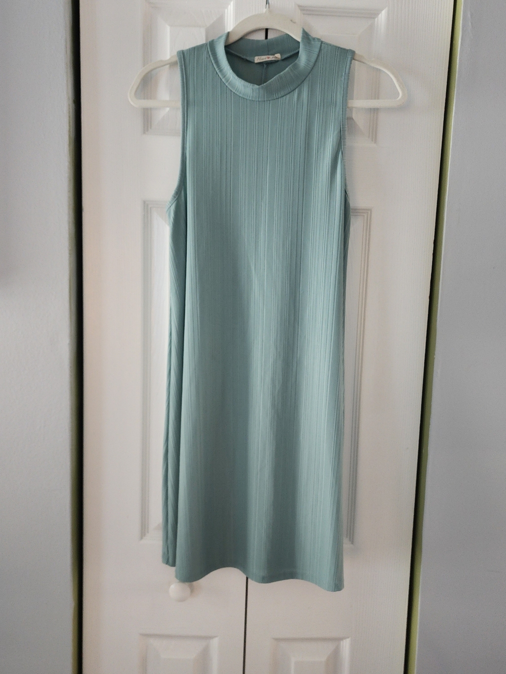 Show Stopper Sleeveless Ribbed Midi Dress in Mint Green. Boho Chic Luxe